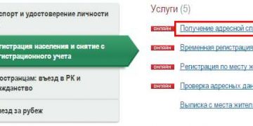 Вкладка адресная справка