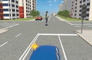 Движение с левой и правой сторон регулировщика