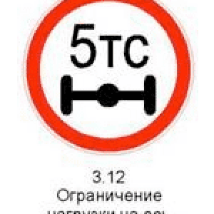Знак 3.12 «Ограничение нагрузки на ось»