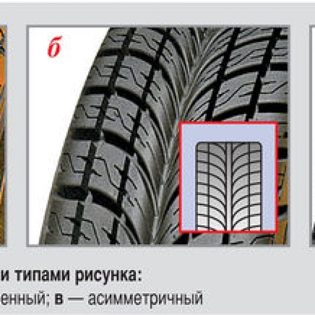 Разный рисунок протектора