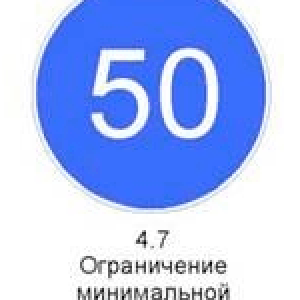 Знак 4.7 «Ограничение минимальной скорости»