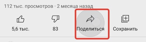 Копируем ссылку с Ютуба