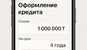 Интерфейс Kaspi.kz при оформлении кредита онлайн