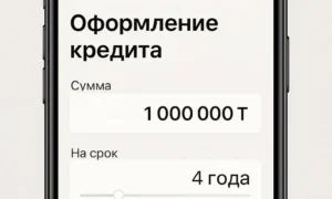 Интерфейс Kaspi.kz при оформлении кредита онлайн